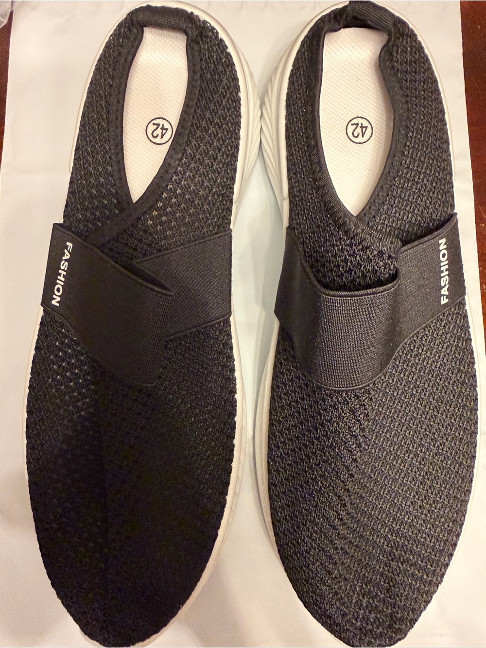 Slip-On Knit Sneakers in Black